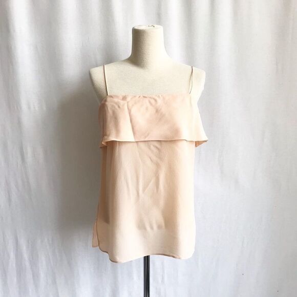 Club Monaco peachy silk ruffle tank size Small - Picture 1 of 7